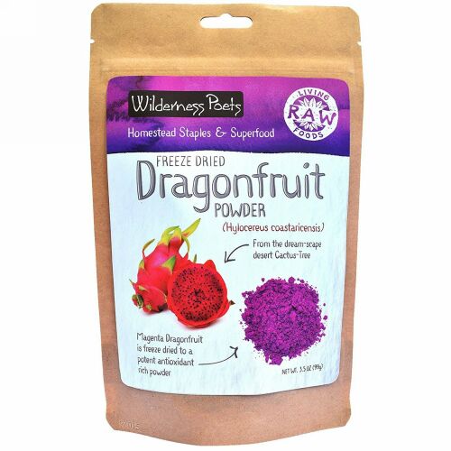 Wilderness Poets, フリーズドライ・ドラゴンフルーツパウダー、3.5 oz (99 g)