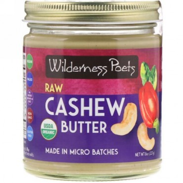 Wilderness Poets, Organic, Raw Cashew Butter, 8 oz (227 g) (Discontinued Item)
