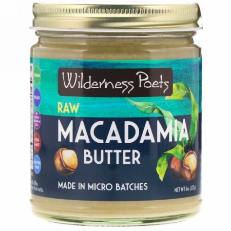 Wilderness Poets, 生マカダミアバター, 227g（8 oz）