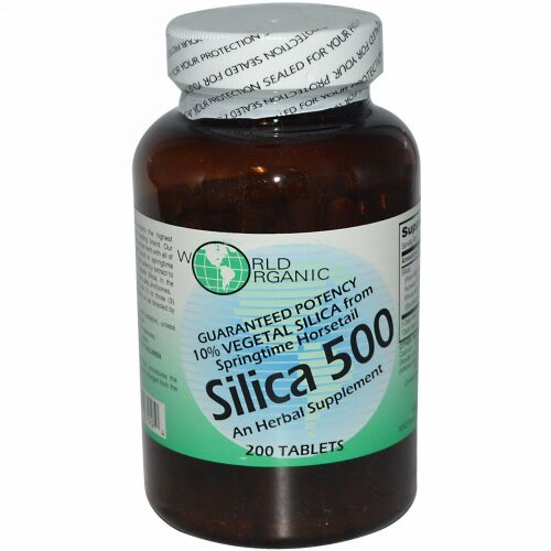World Organic, シリカ 500, 200 錠