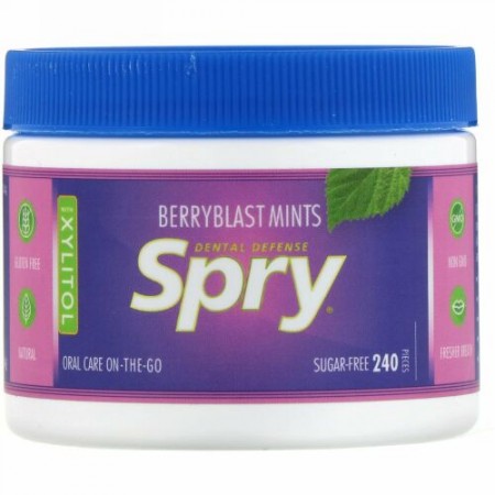 Xlear, スプライ（Spry）, ベリーブラストミント（Berryblast Mints）, 無糖, 240カウント, （144 g）