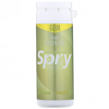 Xlear, Spry, Chewing Gum, Green Tea, Sugar-Free, 27 Pieces