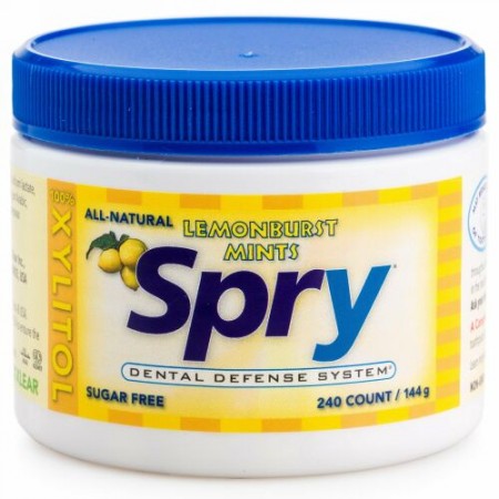 Xlear, スプライ（Spry）, レモンバーストミント, 無糖, 240カウント, （144 g）