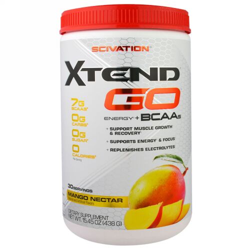 Xtend, エクステンドGO、エネルギー+BCAA、マンゴージュース味、438g (Discontinued Item)