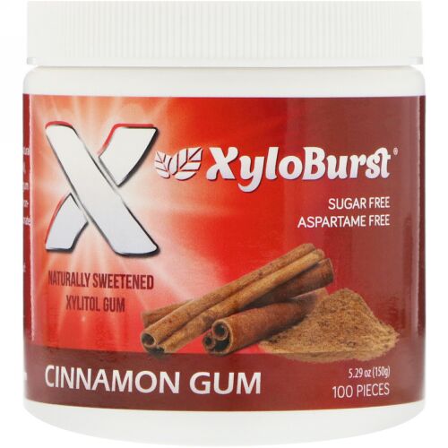 Xyloburst, キシリトールチューインガム、シナモン、5.29 オンス (150 g)、100個入り