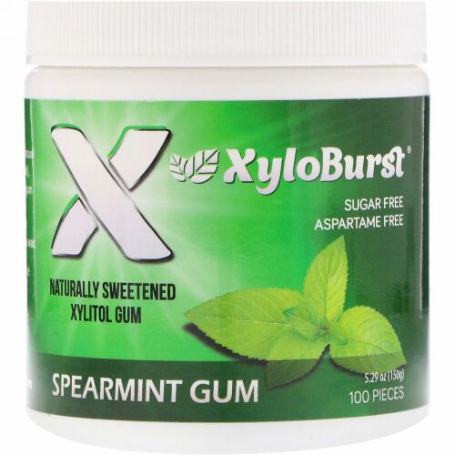 Xyloburst, キシリトールチューインガム、 スペアミント、 5.29オンス (150 g)、 100個