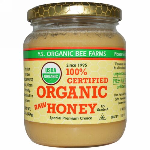 Y.S. Eco Bee Farms, 100％認定オーガニックローハニー、454 g（1.0 lb）