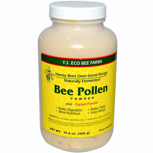 Y.S. Eco Bee Farms, ビーポーレン・パウダー, プラス パパイヤパウダー, 10.6 オンス (300 g) (Discontinued Item)