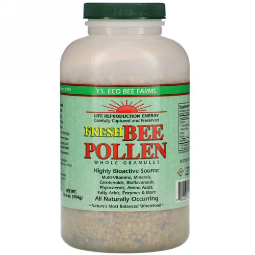 Y.S. Eco Bee Farms, 新鮮なミツバチ花粉顆粒、自然食品、454g（16.0オンス）