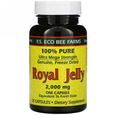 Y.S. Eco Bee Farms, ロイヤルゼリー、2,000 mg、35カプセル