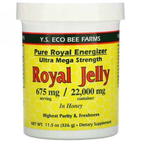 Y.S. Eco Bee Farms, ロイヤルゼリー・イン・ハニー、675 mg、11.5 oz (326 g)