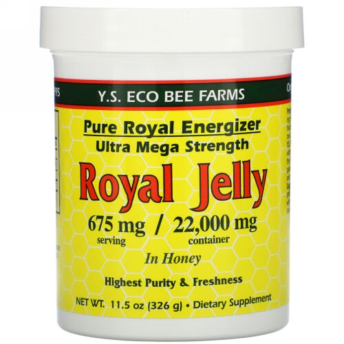 Y.S. Eco Bee Farms, ロイヤルゼリー・イン・ハニー、675 mg、11.5 oz (326 g)