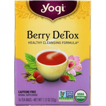 Yogi Tea, ベリーデトックス、カフェインフリー、ティーバック16袋、32g（1.12oz）