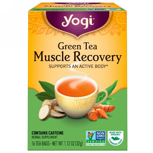 Yogi Tea, 筋肉回復のための緑茶（Green Tea Muscle Recovery）, 16ティーバッグ, 1.12オンス（32 g） (Discontinued Item)