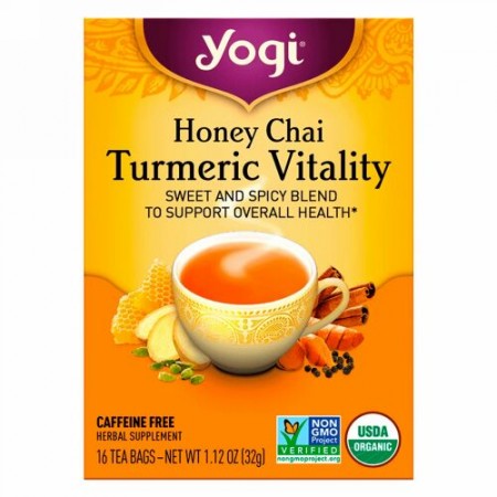 Yogi Tea, Honey Chai, Turmeric Vitality, 16 Tea Bags,  1.12 oz (32 g)