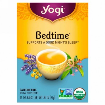 Yogi Tea, ベッドタイム, カフェインフリー, 16ティーバッグ, 0.85oz（24 g）