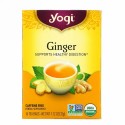 Yogi Tea, オーガニックジンジャー, カフェインフリー, 16ティーバッグ, 1.12 oz （32 g）