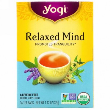 Yogi Tea, オーガニックリラックスマインド、カフェインフリー、16袋、32g（1.12oz）