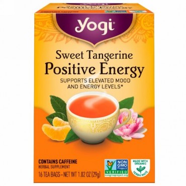 Yogi Tea, ポジティブなエネルギー、スイートタンジェリン、16ティーバッグ、1.02オンス（29 g）