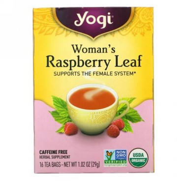 Yogi Tea, ウーマンズ　ラズベリーリーフ, ノンカフェイン, 16 ティーバッグ, 1.02 oz (29 g)