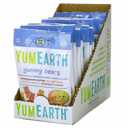 YumEarth, グミベア－、アソートフレーバー、12パック、各2.5 oz (71 g)