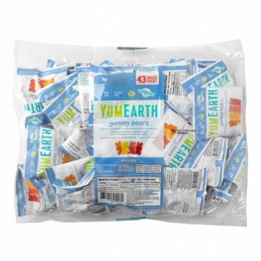 YumEarth, グミベア、風味各種、50スナックパック、各0.7 oz (20 g)