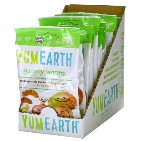 YumEarth, グミワーム、多種の風味、12パック、各2.5 oz (71 g)