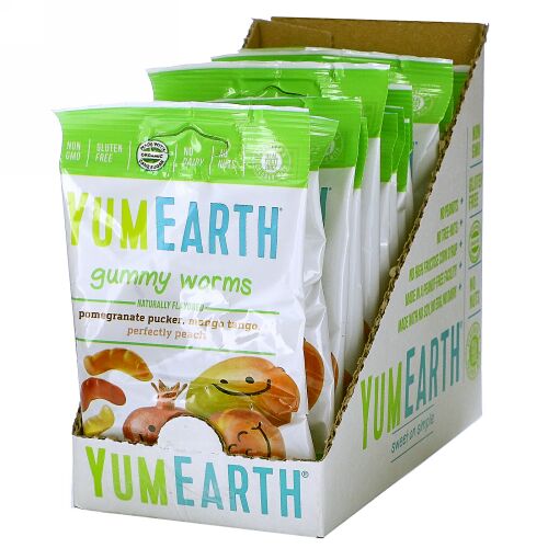YumEarth, グミワーム、多種の風味、12パック、各2.5 oz (71 g)