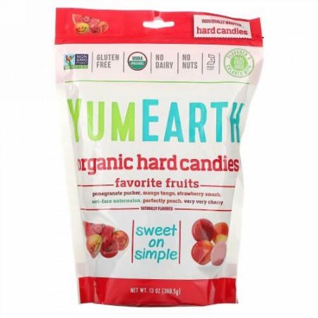 YumEarth, 最も新鮮なオーガニックフルーツのオーガニック ハードキャンディー, 13オンス（368.5 g）