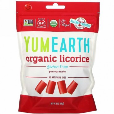 YumEarth, ソフトな味わいのグルテンフリー・ザクロリコリス + Yum（おいしい）、5 オンス (142 g)