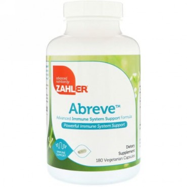 Zahler, Abreve、改良型免疫系サポートフォーミュラ、植物性カプセル180粒 (Discontinued Item)