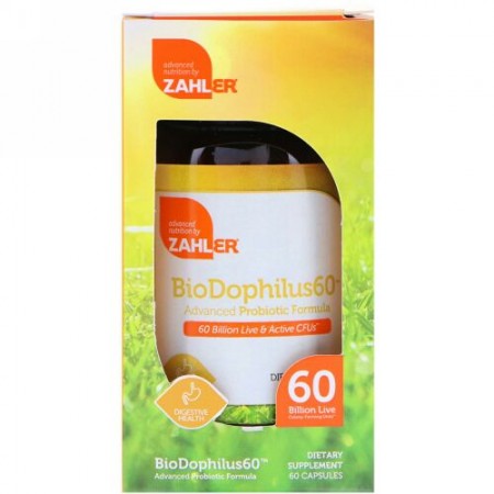 Zahler, Biodophilus60, Advanced Probiotic Formula, 60 Billion CFU, 60 Capsules (Discontinued Item)