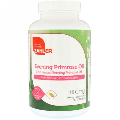 Zahler, Evening Primrose Oil, Cold Pressed, 1,000 mg, 180 Softgels (Discontinued Item)