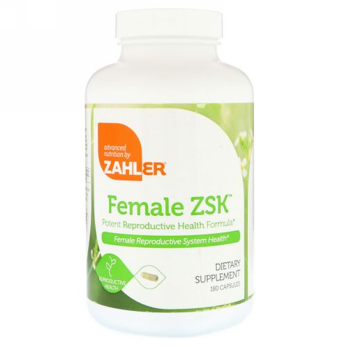 Zahler, Female ZSK、リプロダクティブ・ヘルスの強力フォーミュラ、カプセル180個 (Discontinued Item)