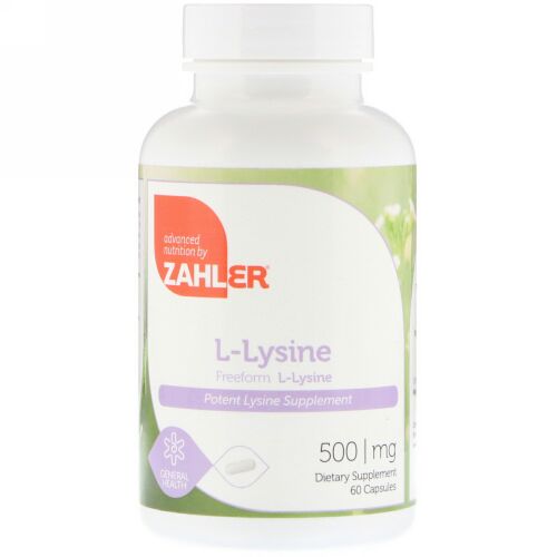 Zahler, L-Lysine, Free Form, 500 mg, 60 Capsules (Discontinued Item)