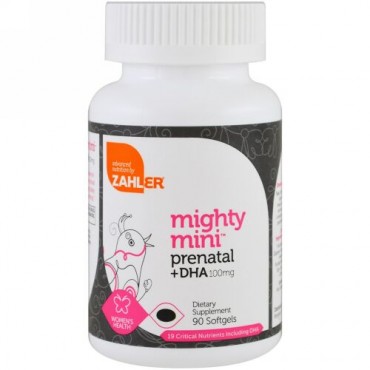 Zahler, Mighty Mini、Prenatal（妊婦用）+ DHA、100 mg、ソフトジェル 90錠 (Discontinued Item)