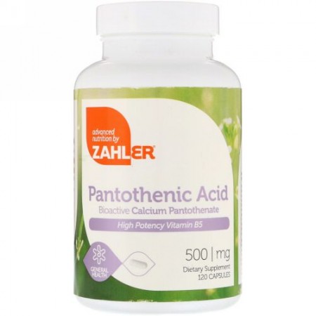 Zahler, パントテン酸、500mg、120カプセル (Discontinued Item)
