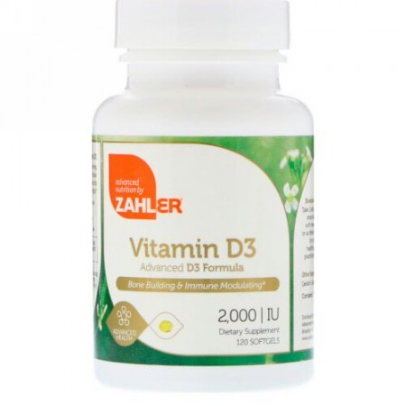 Zahler, Zahler, Vitamin D3, Advanced D3 Formula, 2,000 IU, 120 Softgels (Discontinued Item)