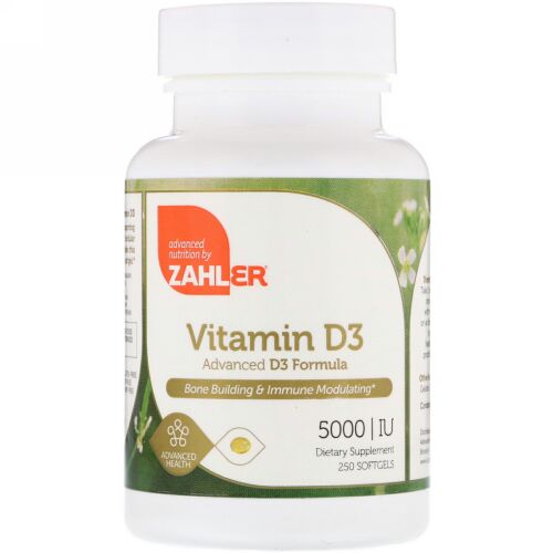 Zahler, Vitamin D3, Advanced D3 Formula, 5,000 IU, 250 Softgels (Discontinued Item)