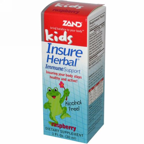 Zand, 子供用、インシュア･ハーバル、免疫サポート、ラズベリー味、1 fl oz (30 ml) (Discontinued Item)