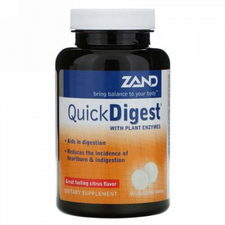 Zand, クイックダイジェスト（Quick Digest）、シトラス 味、 チュアブル 90 錠