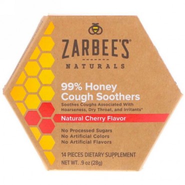 Zarbee's, 99% Honey Cough Soothers, Natural Cherry Flavor, 14 Pieces (Discontinued Item)