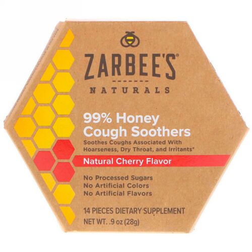 Zarbee's, 99% Honey Cough Soothers, Natural Cherry Flavor, 14 Pieces (Discontinued Item)