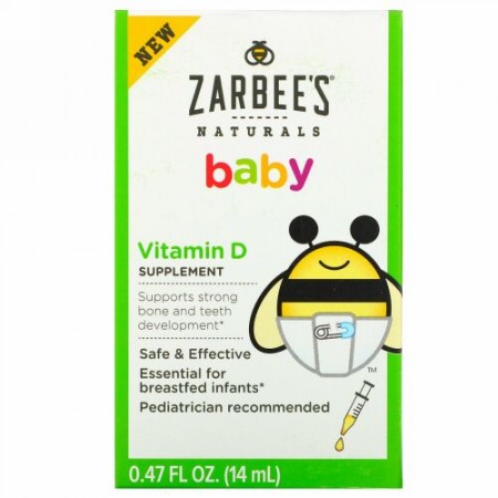 Zarbee's, 赤ちゃん、ビタミンD、0.47 fl oz (14 ml)