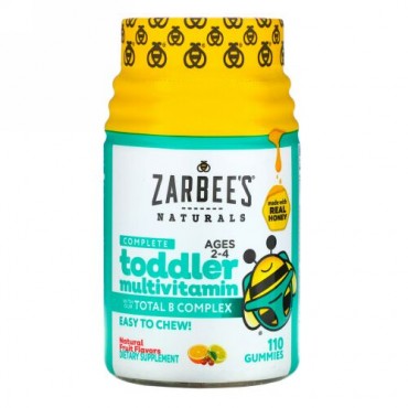 Zarbee's, Complete Toddler Multivitamin, Ages 2-4, Natural Fruit Flavors, 110 Gummies