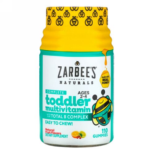 Zarbee's, Complete Toddler Multivitamin, Ages 2-4, Natural Fruit Flavors, 110 Gummies