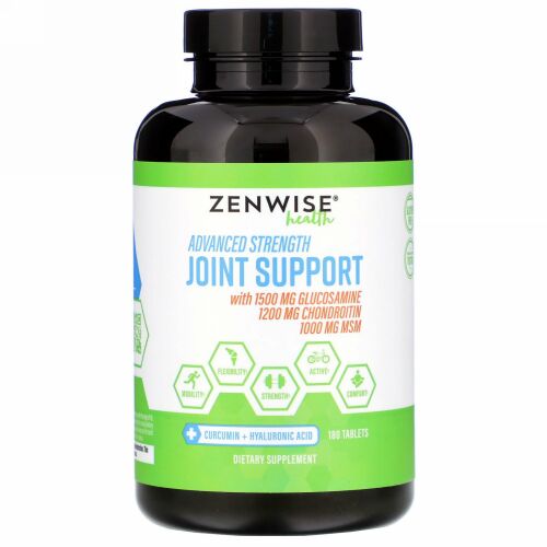 Zenwise Health, 高強度関節サポート、180錠