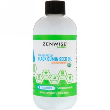 Zenwise Health, オーガニック、ピュア、コールドプレス、ニオイクロタネソウ、8 fl oz (236 ml) (Discontinued Item)
