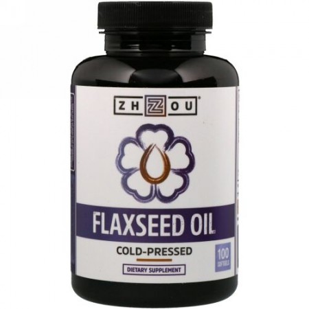 Zhou Nutrition, フラックスシードオイル、低温圧搾、ソフトカプセル100錠 (Discontinued Item)