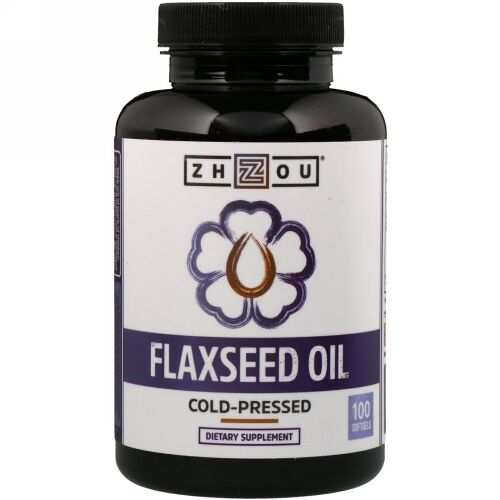 Zhou Nutrition, フラックスシードオイル、低温圧搾、ソフトカプセル100錠 (Discontinued Item)